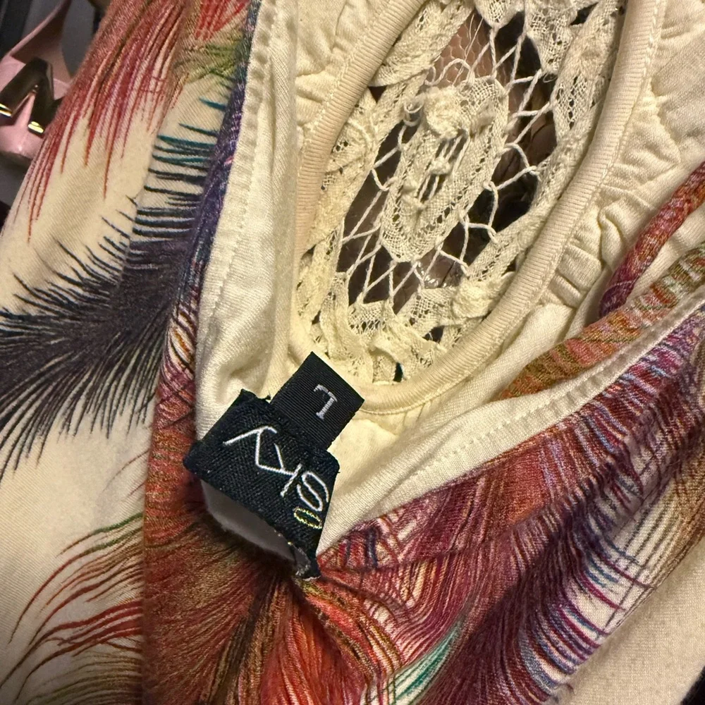 Pale yellow Sky Maxi Dress with Feather Detail, large, worn twice - Picture 12 of 13